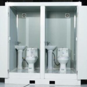 BAÑO DOBLE  1,3 X 2,1 X 2,25MTS  2 LAVAMANOS Y 2 WC